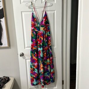 ⛵️FINAL SALE Vibrant Floral Maxi Dress with Spaghetti Straps